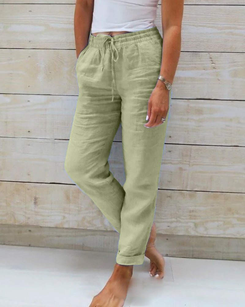 Tamina™ - Casual Broek met Trekkoorden