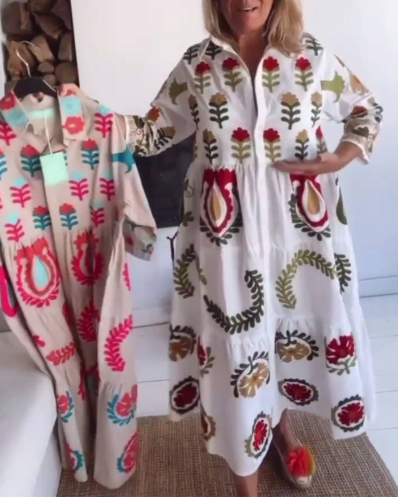 Gracina™ - Grafische jurk met bloemenprint