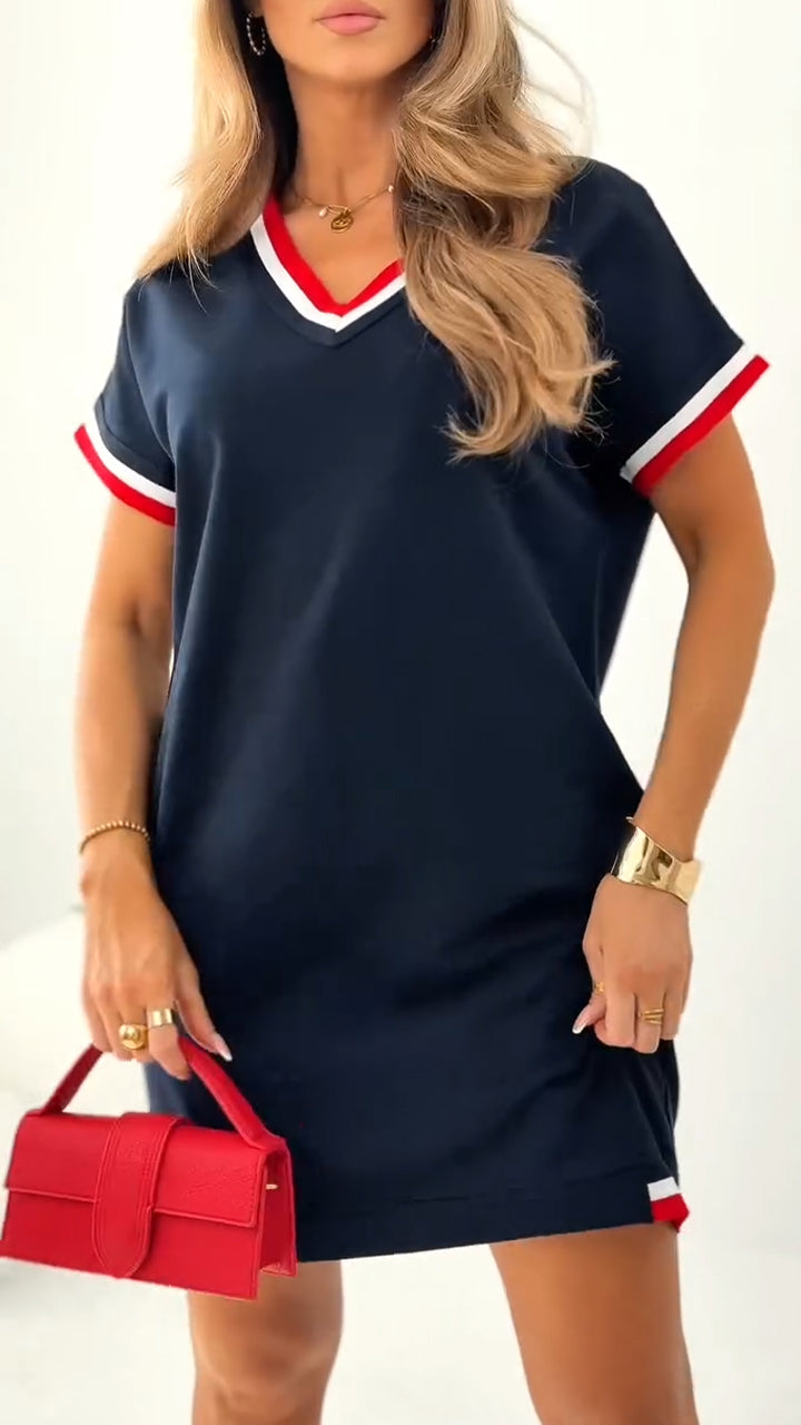 Daelora™ - Casual zomerjurk met contrasterende randen
