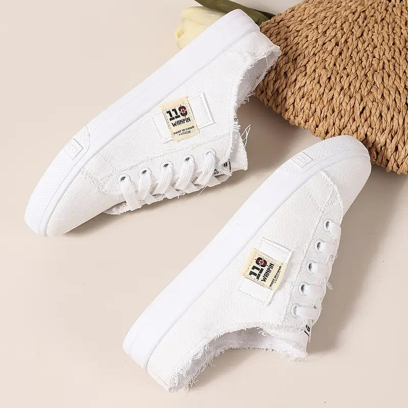 Cyrelia™ - Trendy en comfortabele platte veterschoenen van canvas die overal bij passen