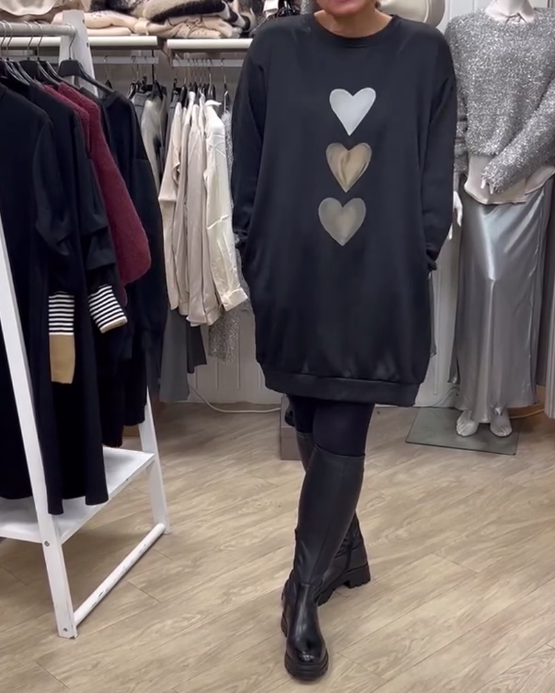Francine™ - Dames Sweatshirt met mooi hartprint