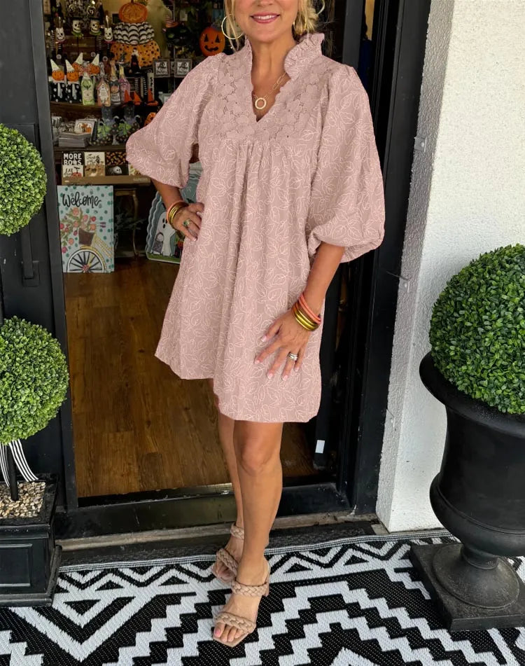 Tesia - Korte zomerjurk met pofmouwen voor elke leeftijd!