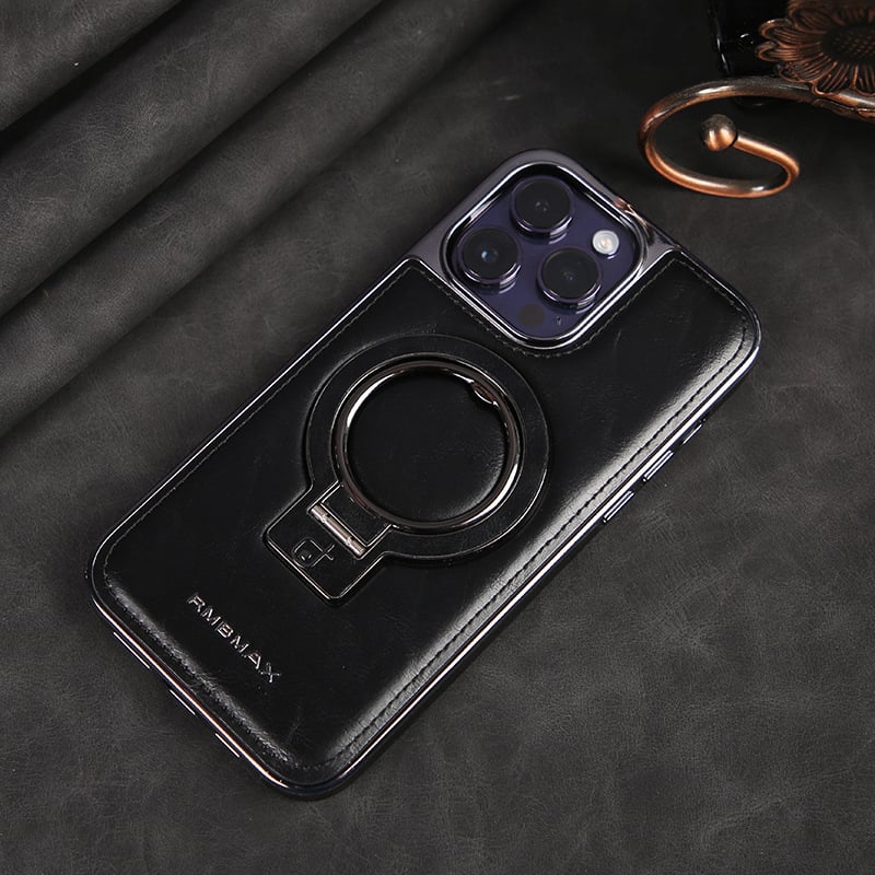 Jalira™ - Luxe lederen iPhone-hoesje met onzichtbare standaard