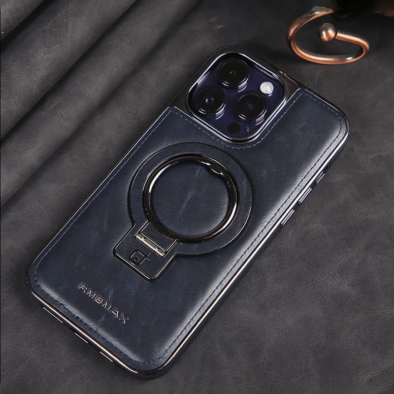 Jalira™ - Luxe lederen iPhone-hoesje met onzichtbare standaard