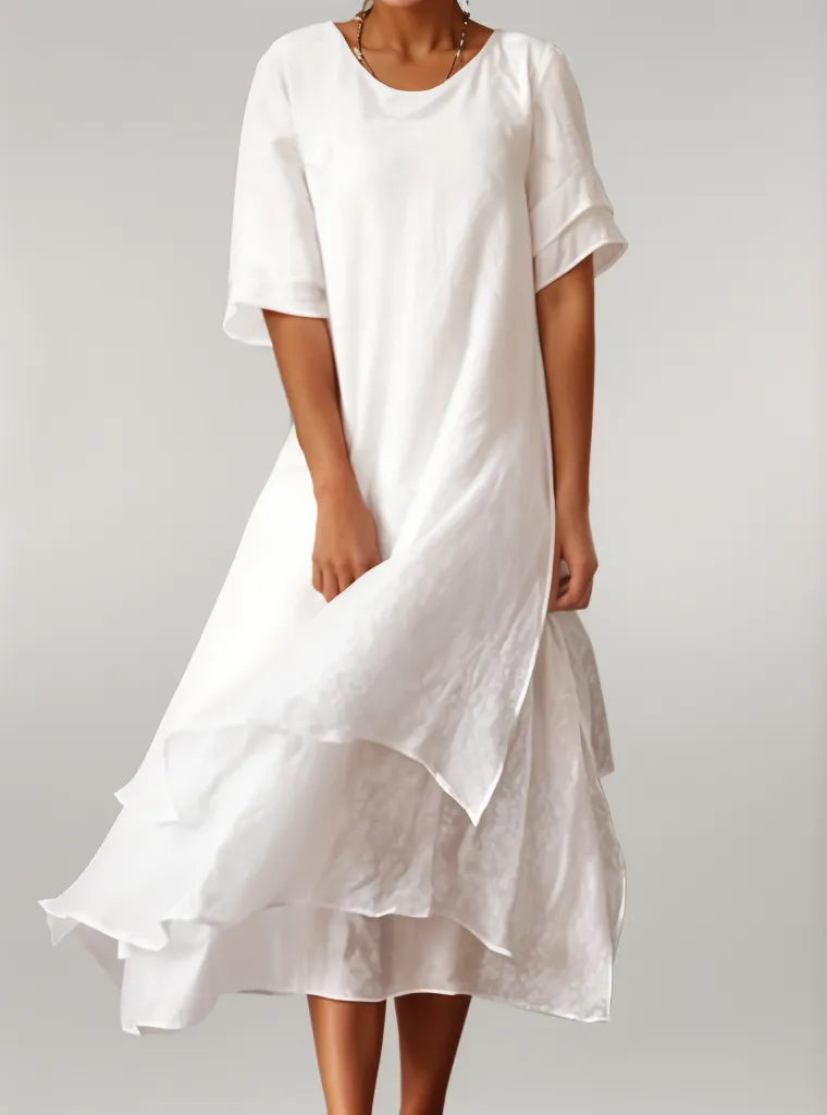 Lyana ™ - Elegante Katoenen Lange Jurk