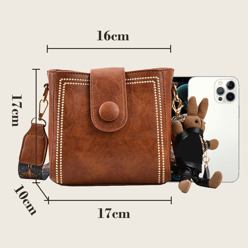 Margriet™ - Retro Vierkante Tas van Zacht PU voor Dames