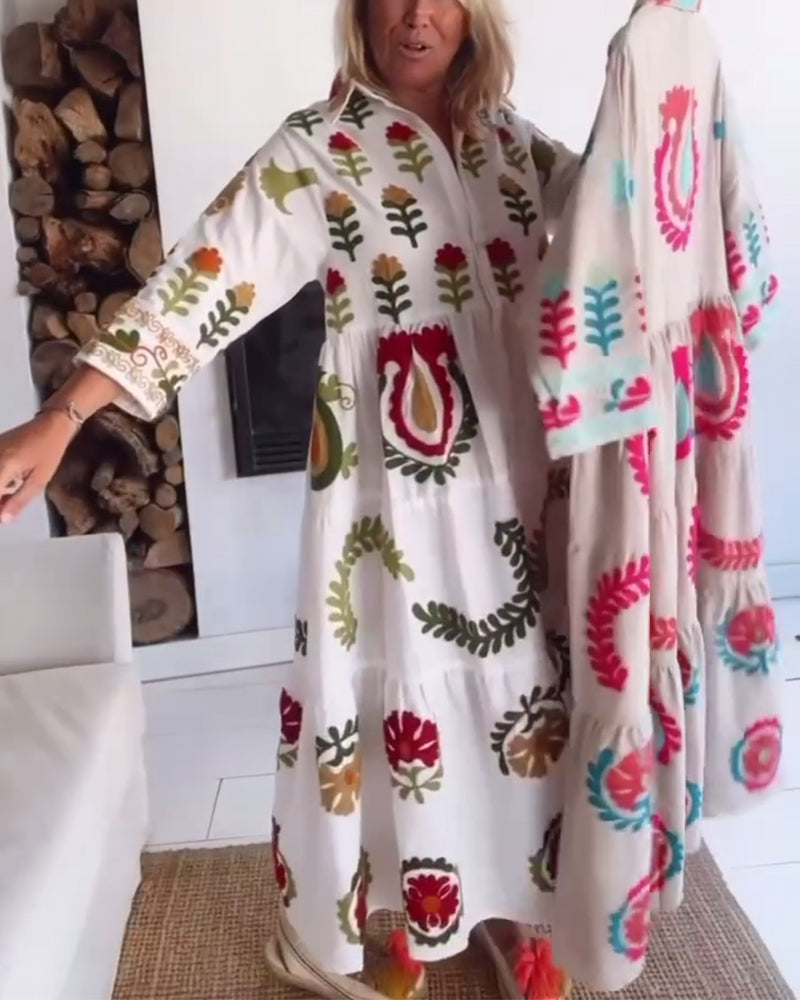 Gracina™ - Grafische jurk met bloemenprint