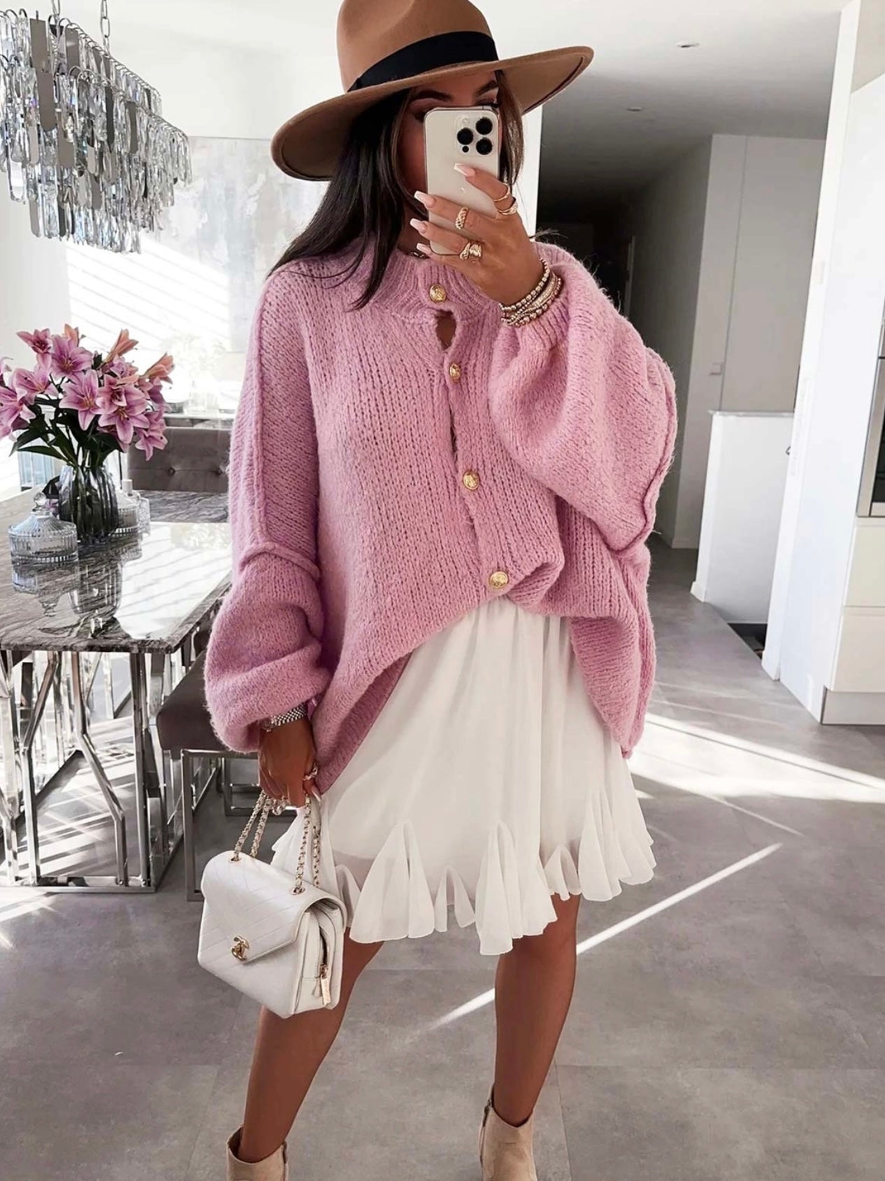Julia - Roze oversized vest