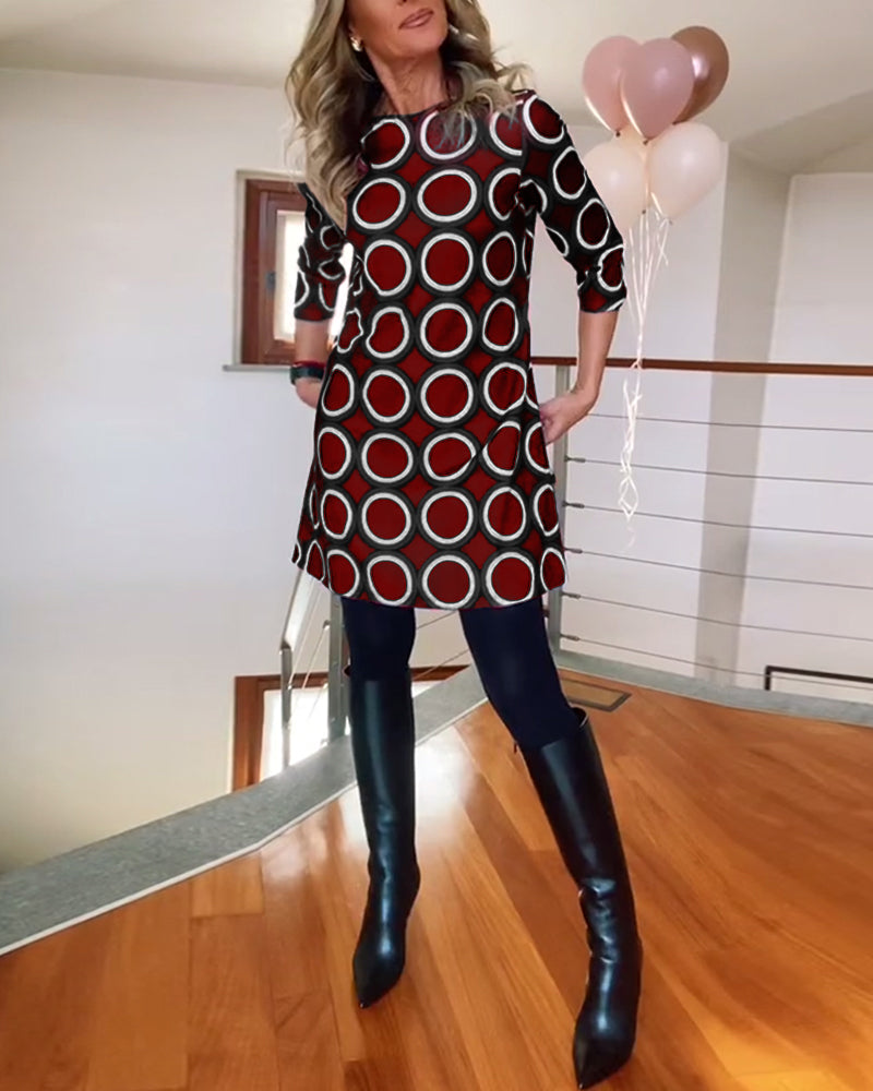 Eugénie™ - Gedessineerde Jurk Herfst Elegantie