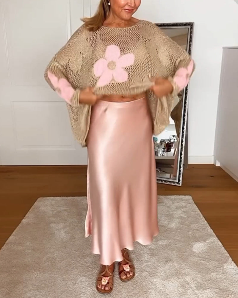 Sasha™ - Gebreide trui met bloemenmotief
