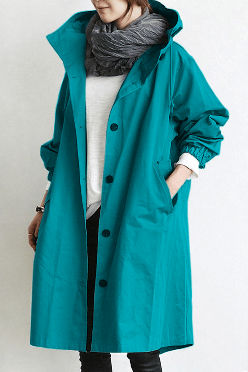 Henriette™ - Elegante lange cardigan voor dames met kraag en zakken
