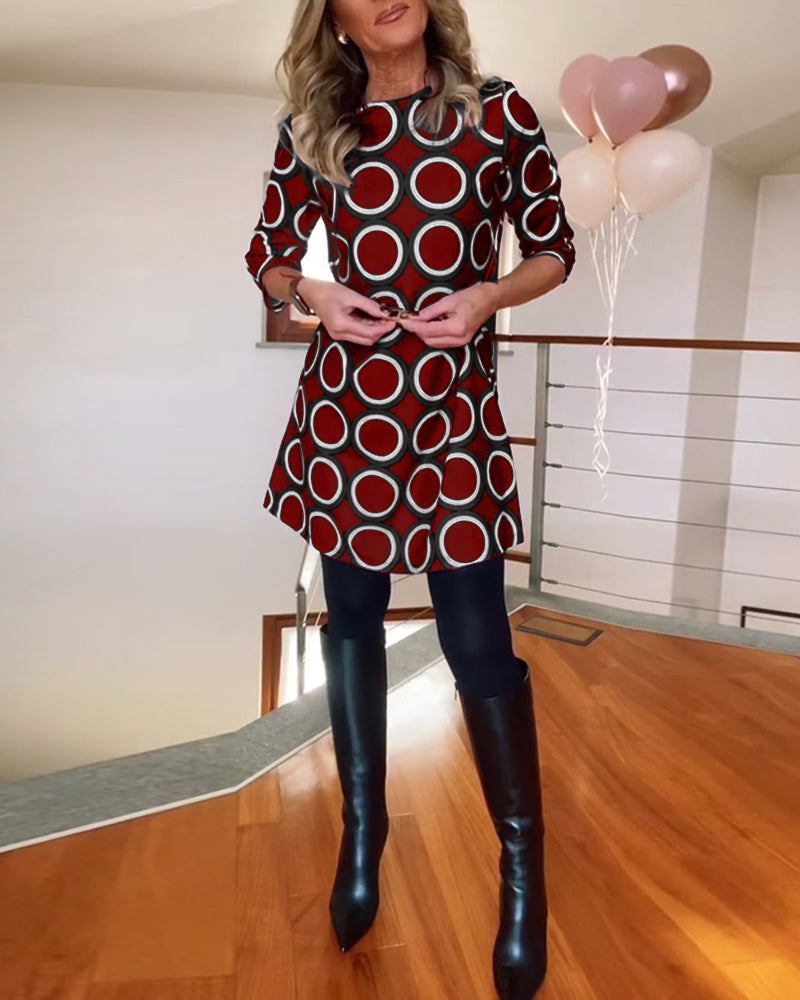 Eugénie™ - Gedessineerde Jurk Herfst Elegantie