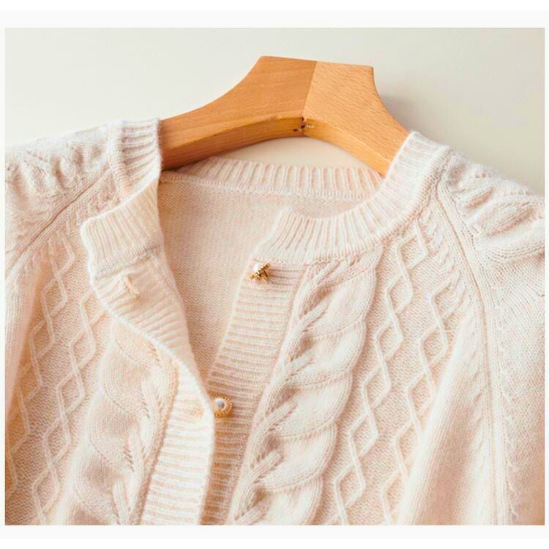 Alexandrine™ - Gilet in Wol met Ronde Hals voor Vrouwen