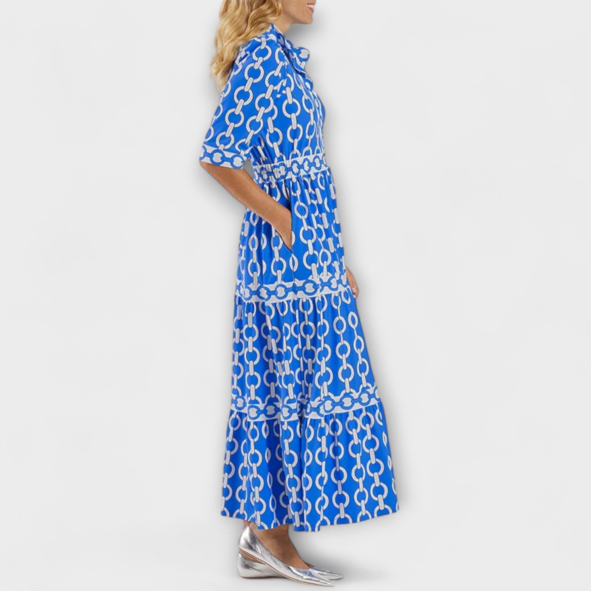 Corinna™ - midi-jurk met kettingmotief
