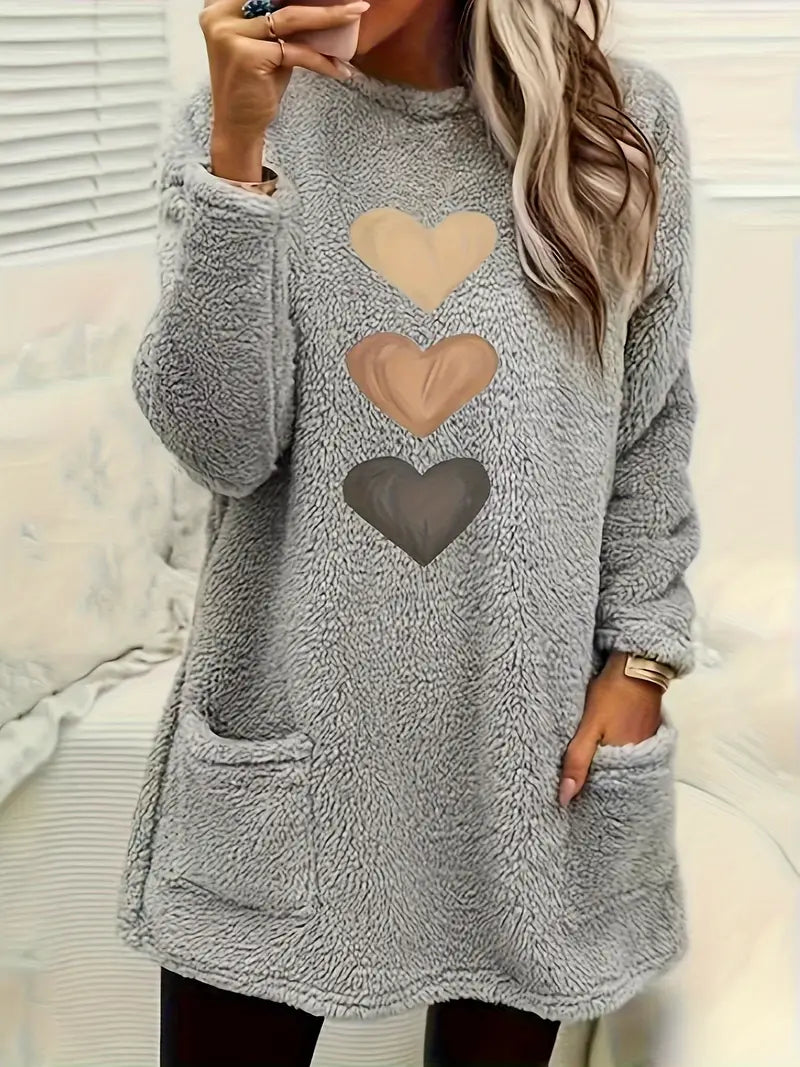 Patrice - Sweater dress met hartjes