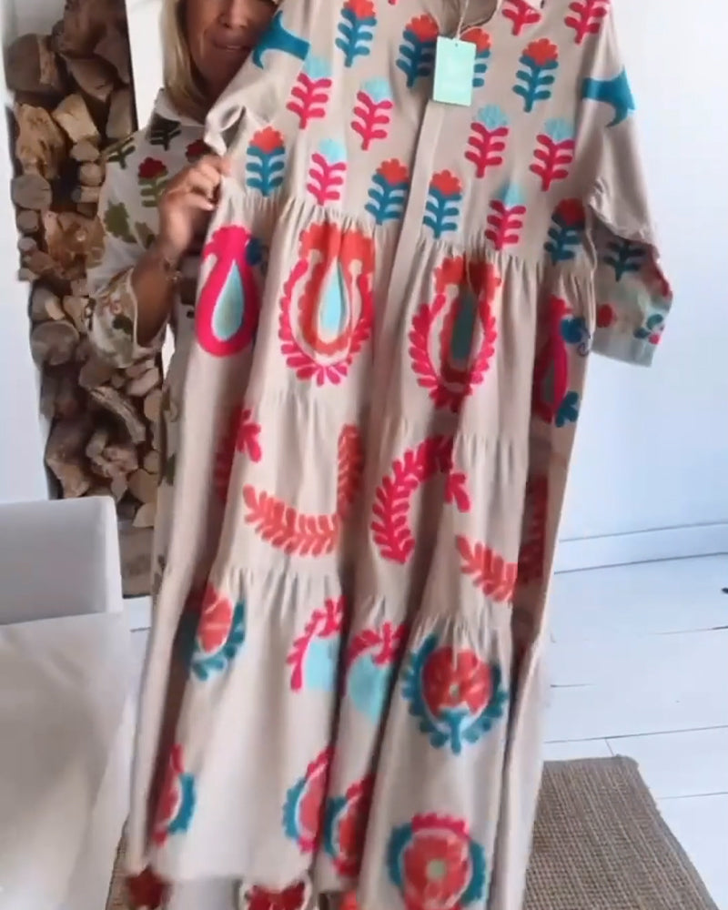 Gracina™ - Grafische jurk met bloemenprint