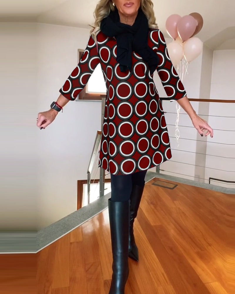 Eugénie™ - Gedessineerde Jurk Herfst Elegantie