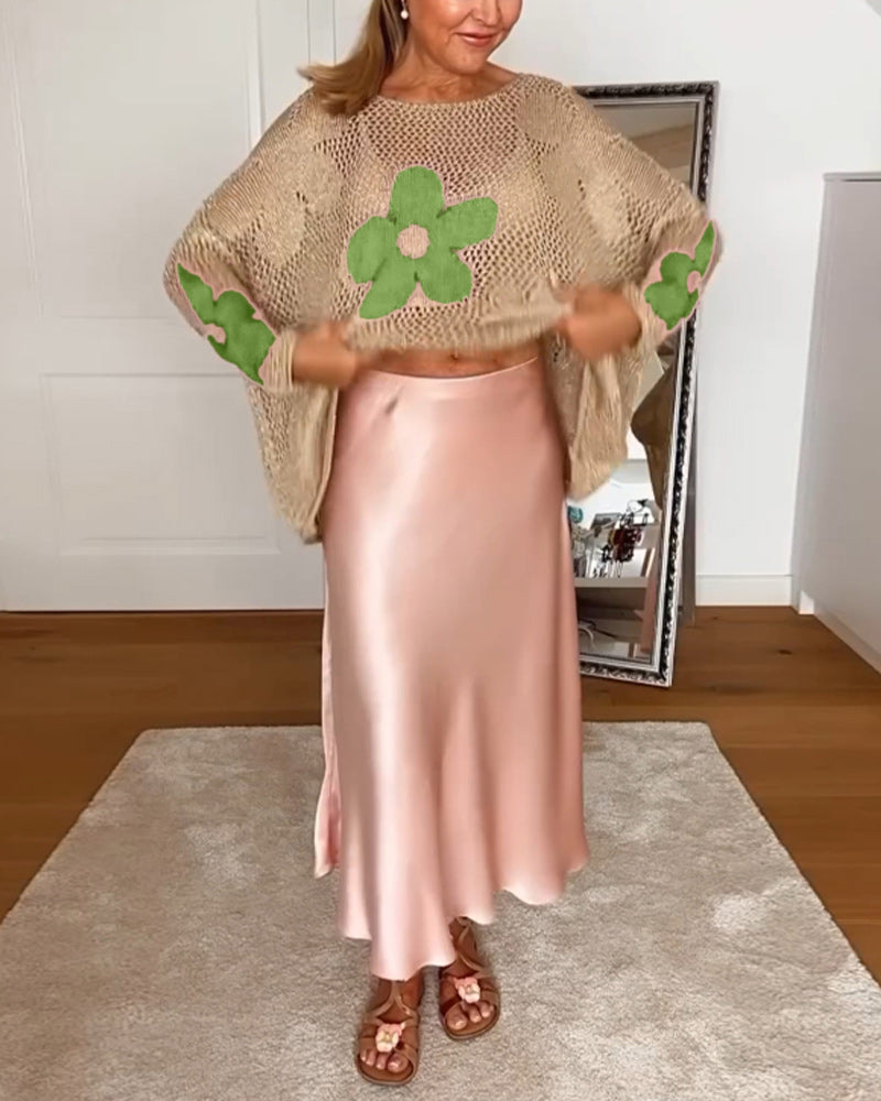 Sasha™ - Gebreide trui met bloemenmotief