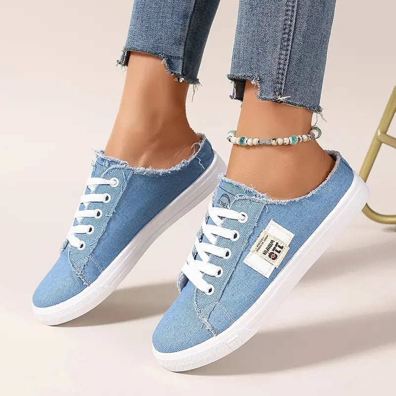 Cyrelia™ - Trendy en comfortabele platte veterschoenen van canvas die overal bij passen