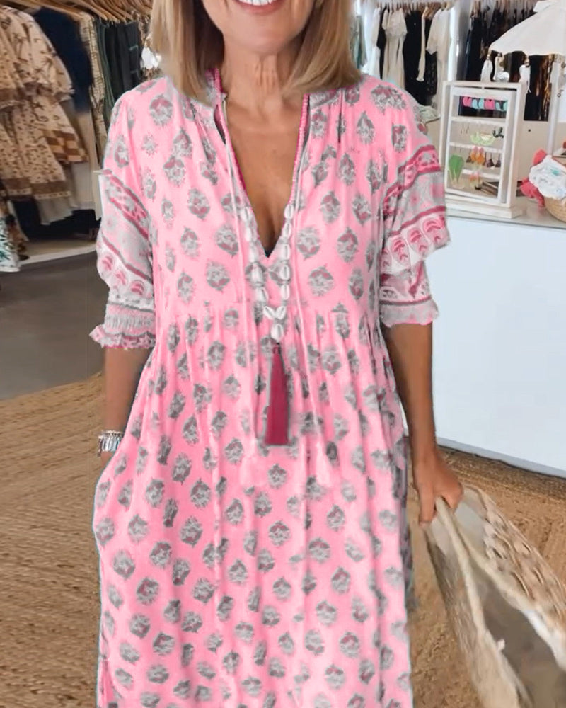 Flavie™ - Bedrukte losvallende casual jurk