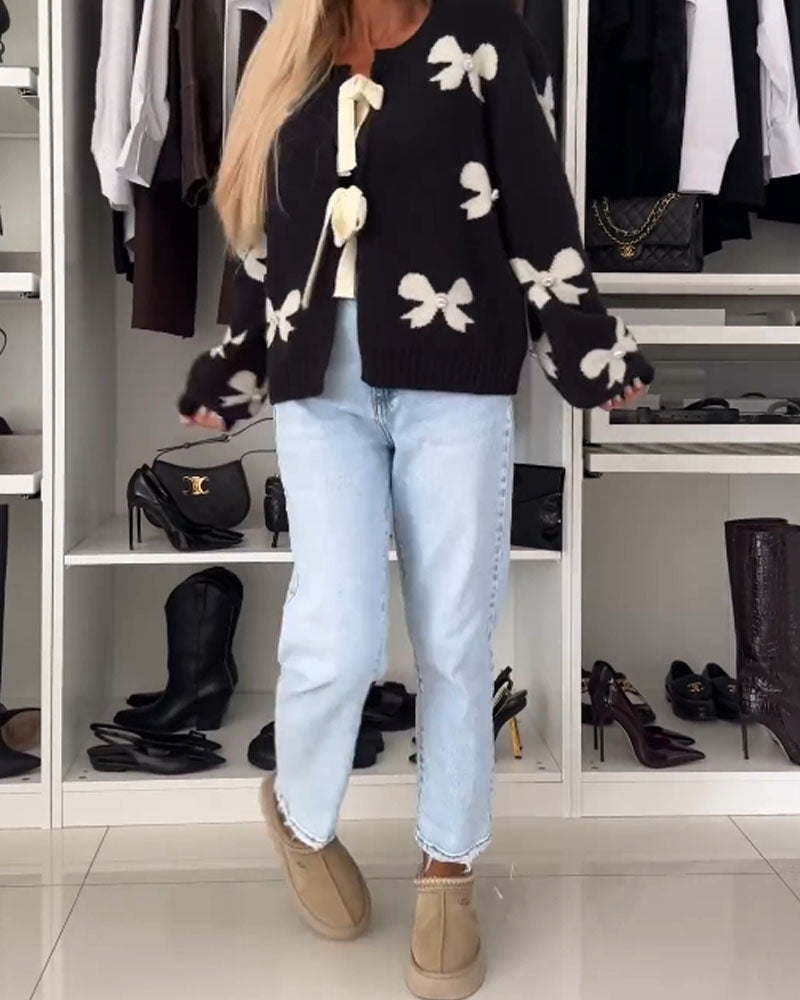 Florentine™ - Elegante Cardigan met Strikjes