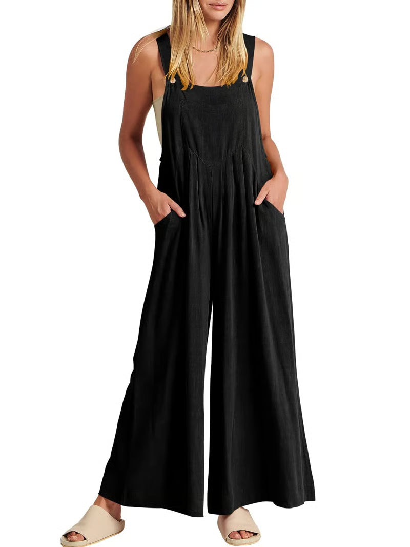 Giulena™ - Mouwloze jumpsuit met wijde pijpen