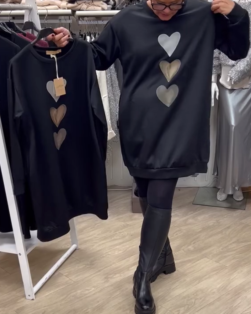 Francine™ - Dames Sweatshirt met mooi hartprint