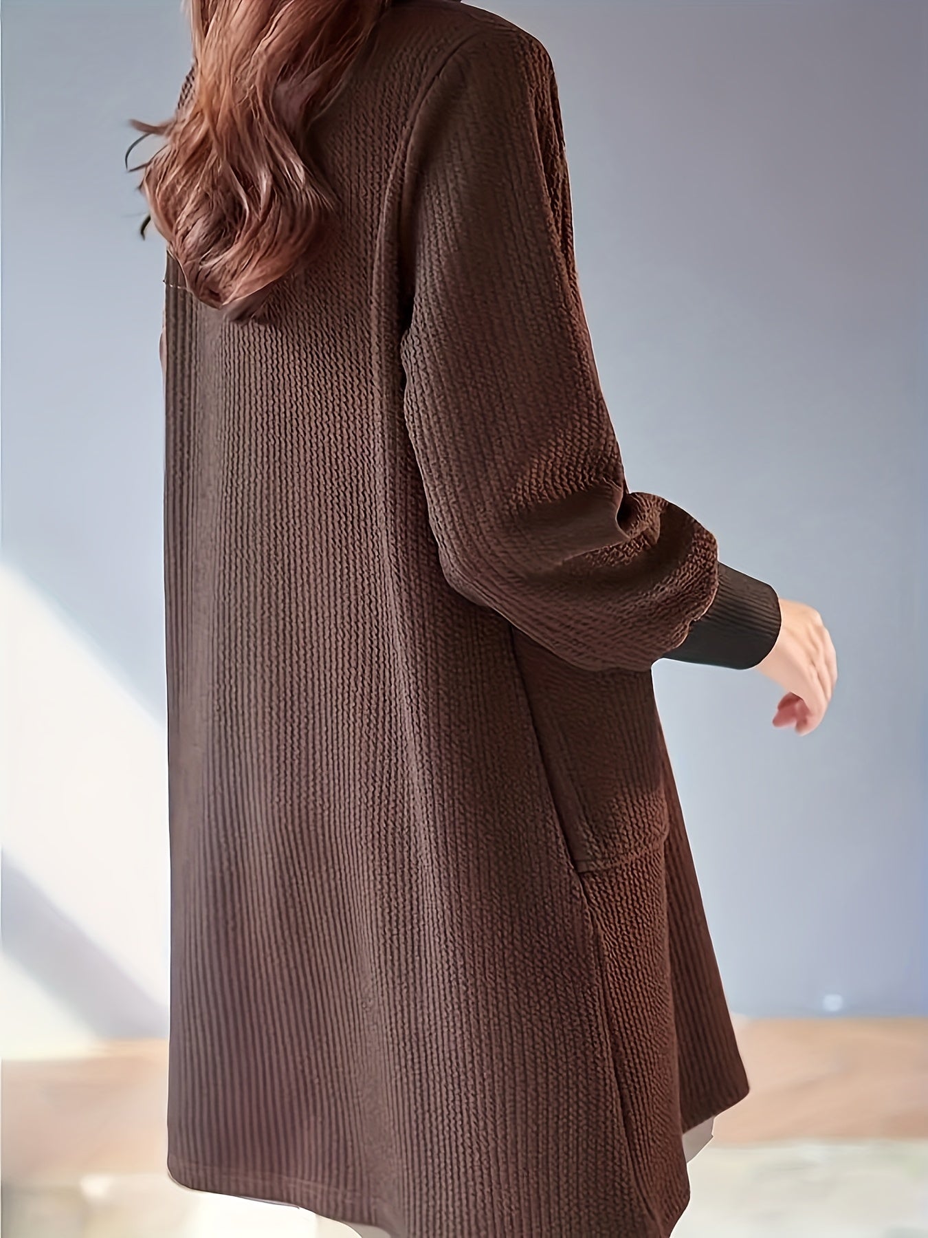 Lydie™ - Chique Midi-jurk met Hoge Kraag en Raglanmouwen