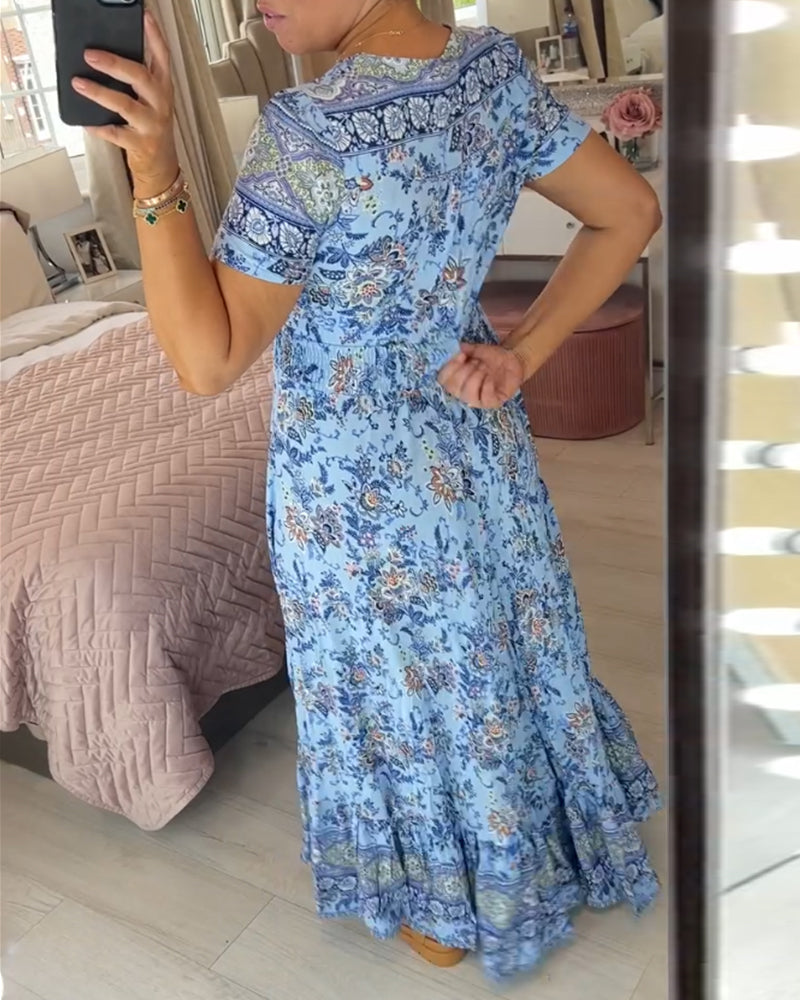 Denise™ - Maxi Bloemenjurk met V-Hals