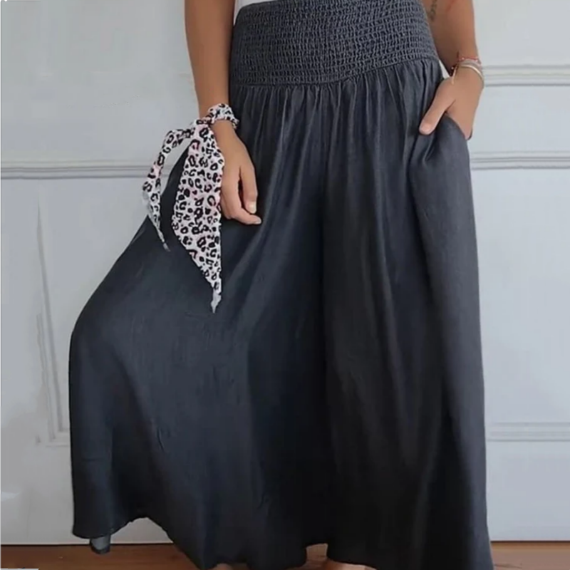 Pravina™ - Damesjeans met hoge taille en wijde pijpen