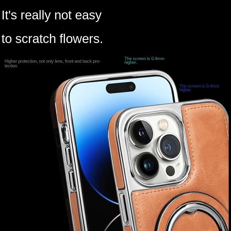 Jalira™ - Luxe lederen iPhone-hoesje met onzichtbare standaard