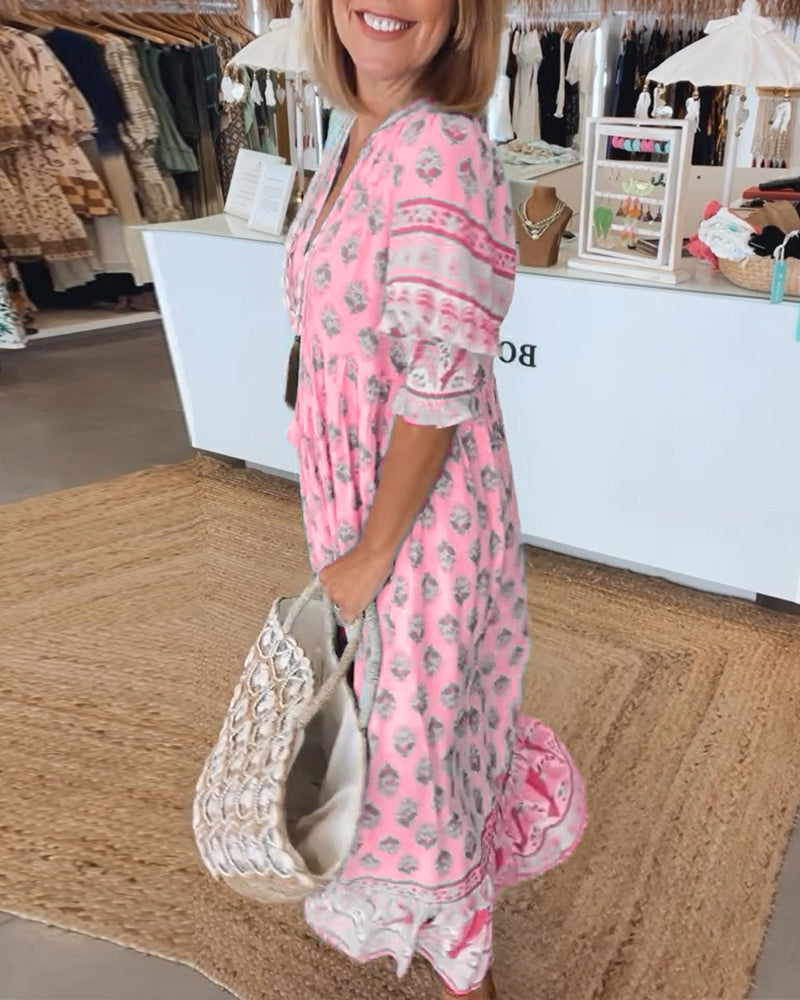 Flavie™ - Bedrukte losvallende casual jurk