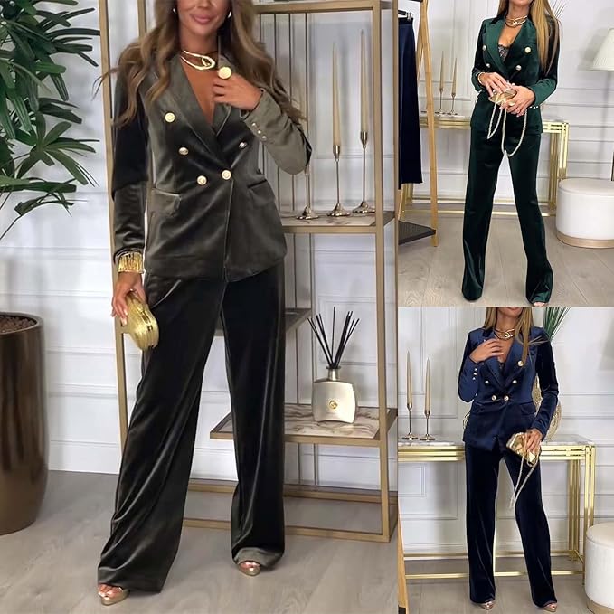 Helinora - Chic Vrouwen Velours Twee-delige Set