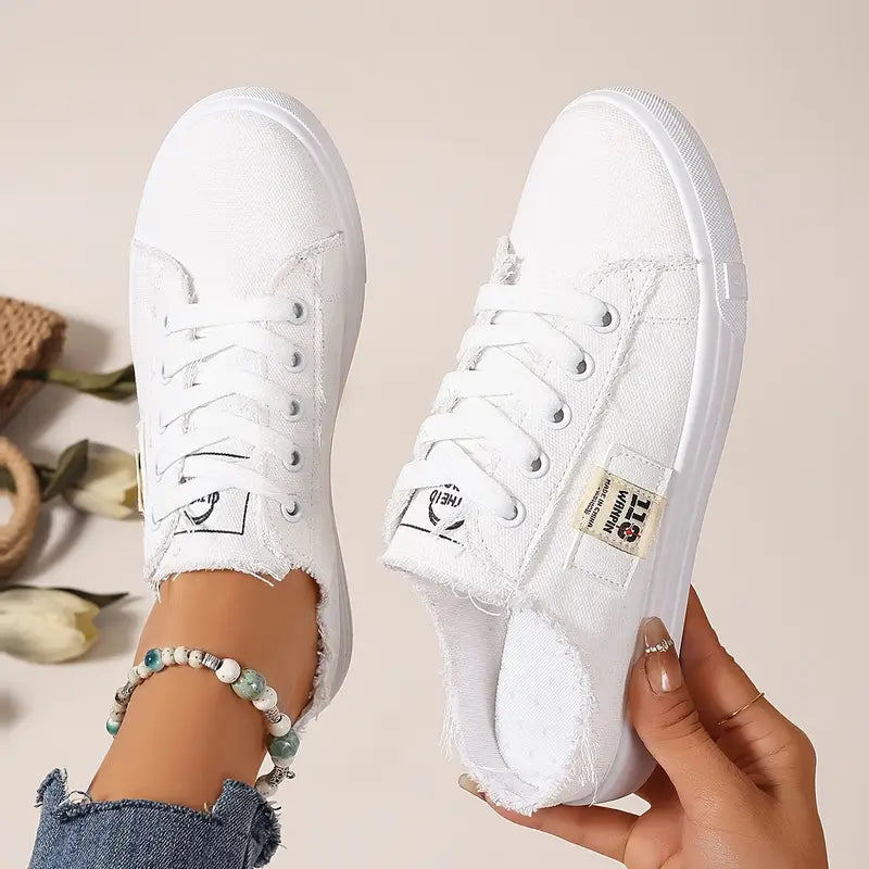 Cyrelia™ - Trendy en comfortabele platte veterschoenen van canvas die overal bij passen