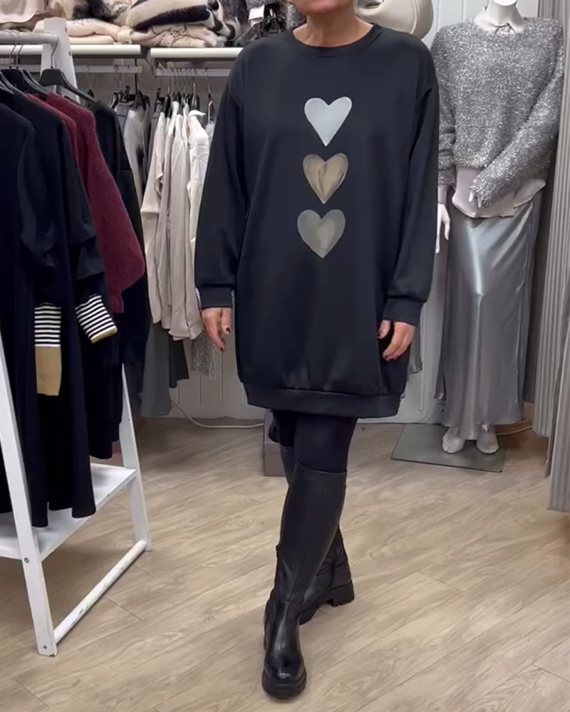 Francine™ - Dames Sweatshirt met mooi hartprint