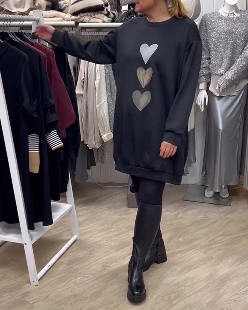 Francine™ - Dames Sweatshirt met mooi hartprint