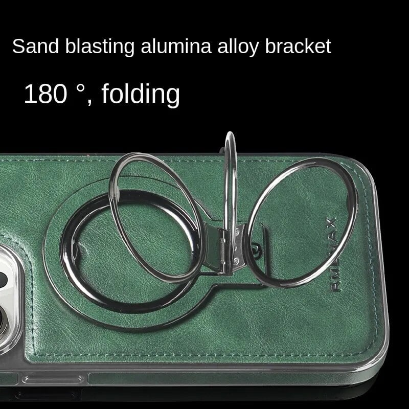 Jalira™ - Luxe lederen iPhone-hoesje met onzichtbare standaard
