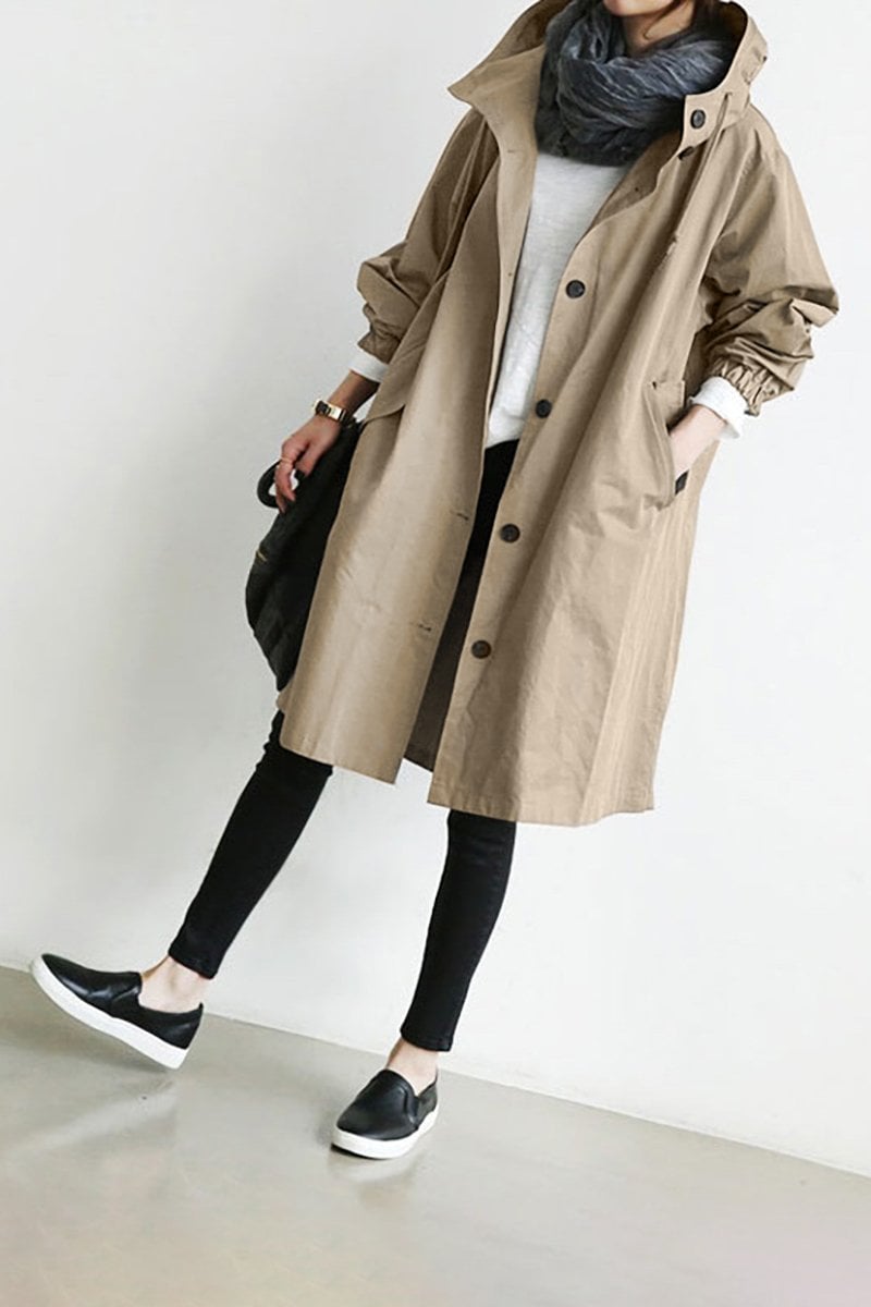 Henriette™ - Elegante lange cardigan voor dames met kraag en zakken