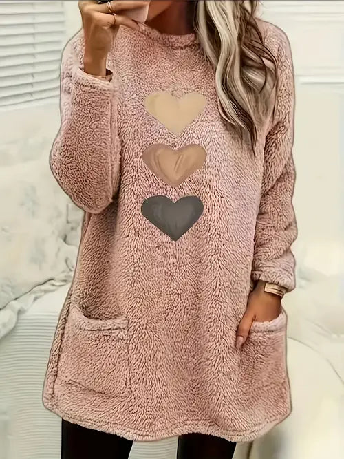 Patrice - Sweater dress met hartjes