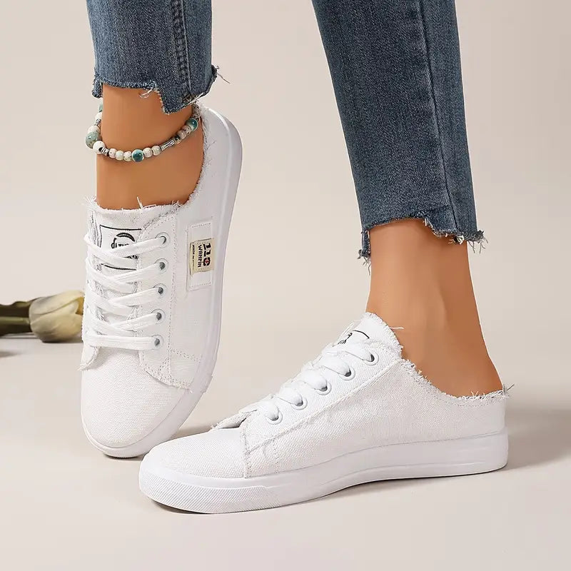Cyrelia™ - Trendy en comfortabele platte veterschoenen van canvas die overal bij passen