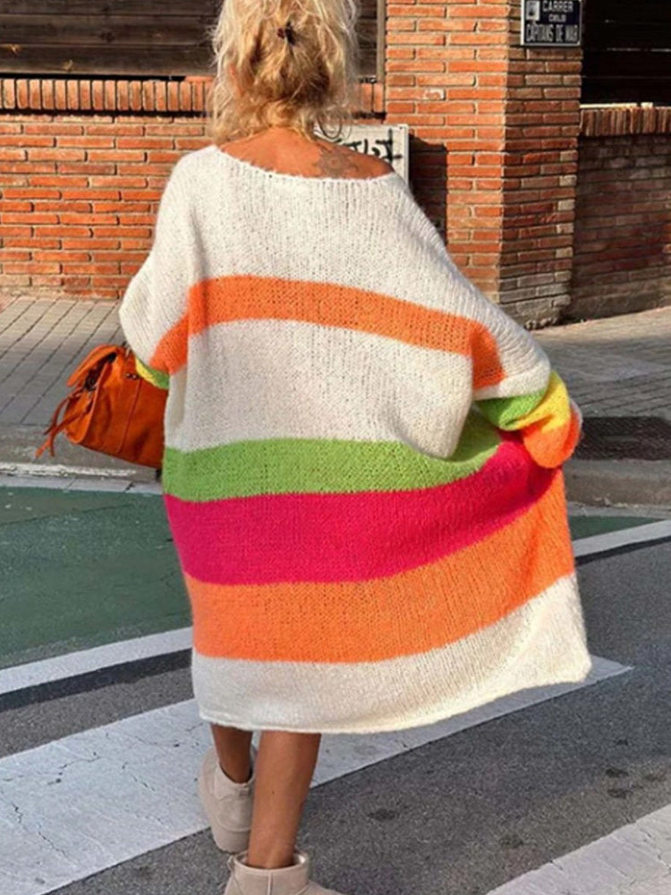 Elviana™ - Colour Block Kasjmier Sweater Jurk