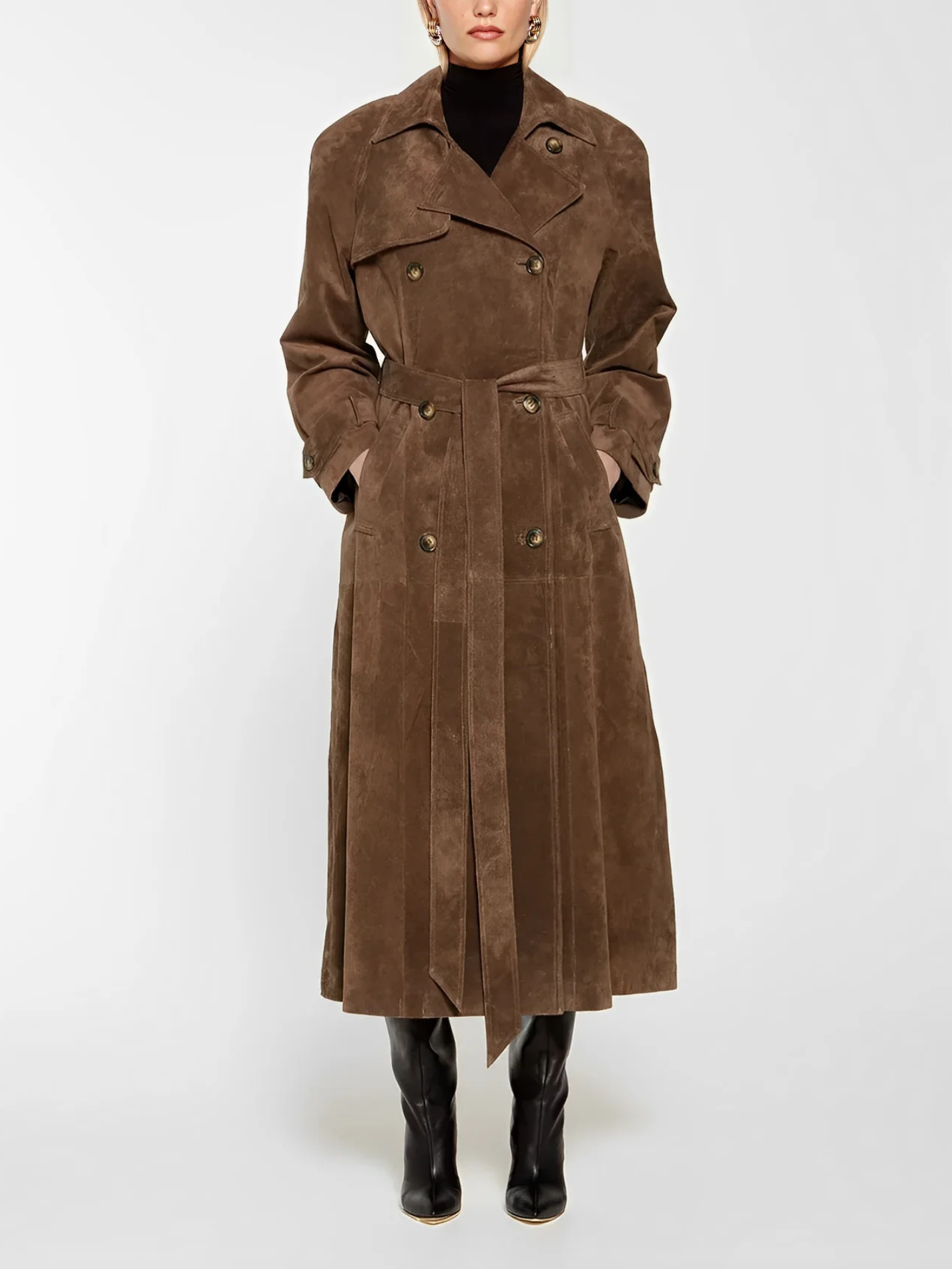 Cléore™ - Elegante suède Trench Coat voor dames
