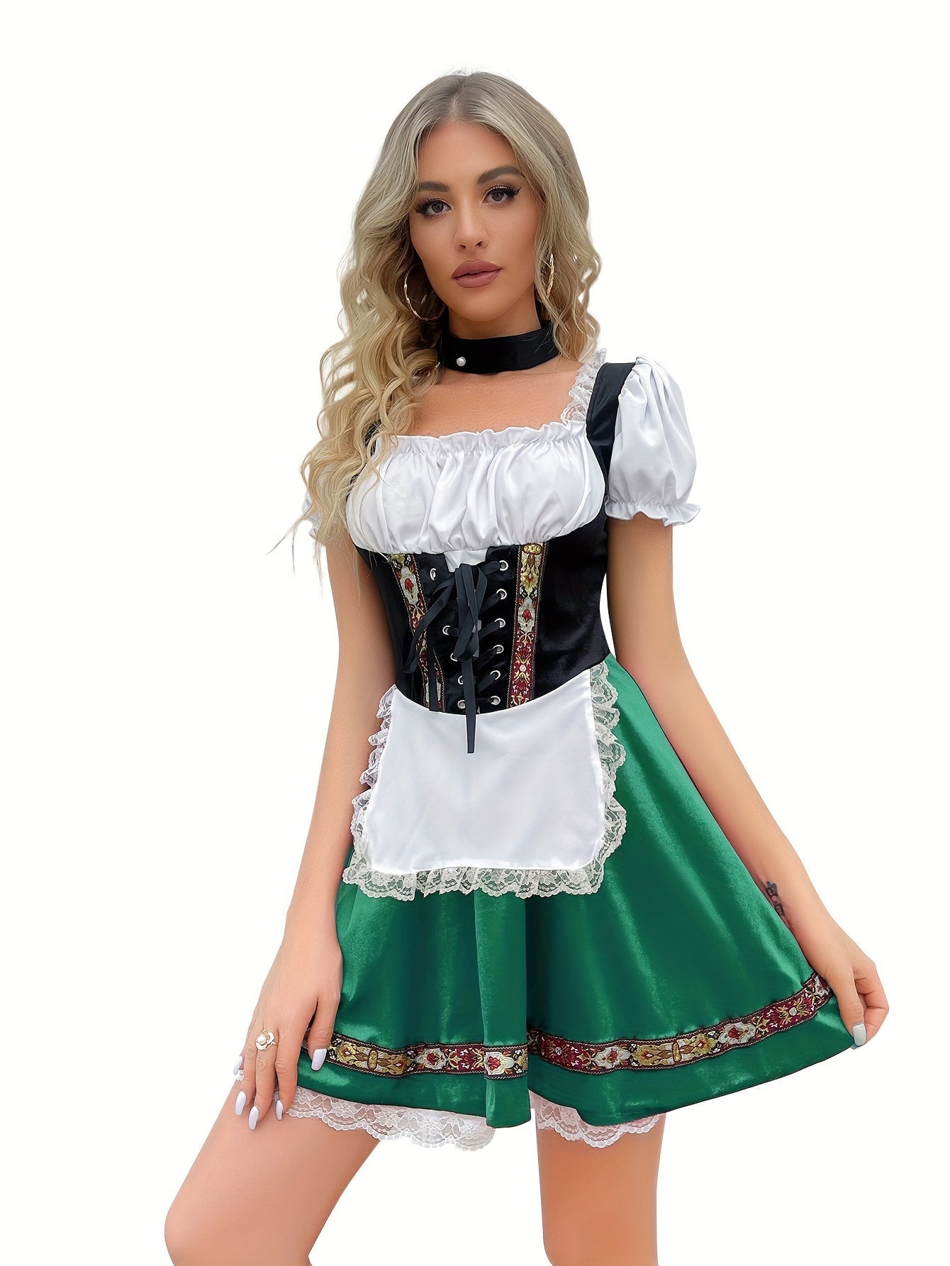 Sascha™ - Elegante Oktoberfest dirndl dames jurk met vierkante hals