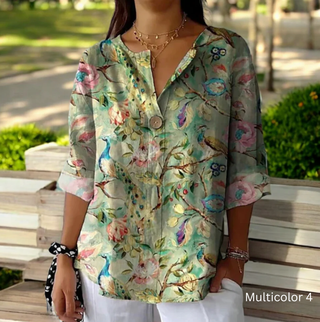 Lotte™ - Elegante kleurrijke blouse voor dames