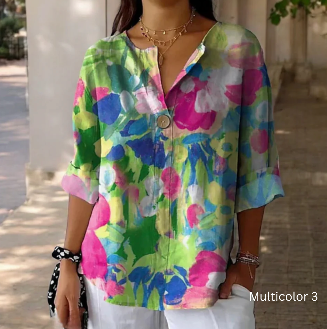 Lotte™ - Elegante kleurrijke blouse voor dames