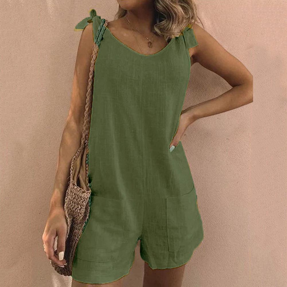 Thessara™ - Jumpsuit met strikbandjes en zakken