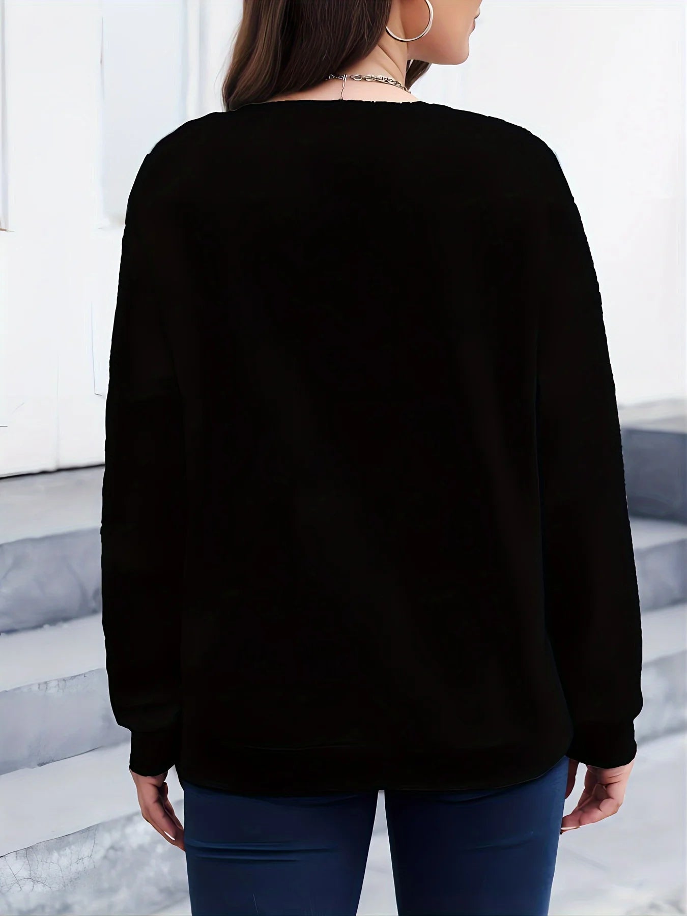 Belle™ - Sweatshirt voor Vrouwen met Bedrukt Drie Hartjes, Casual met Lange Mouwen