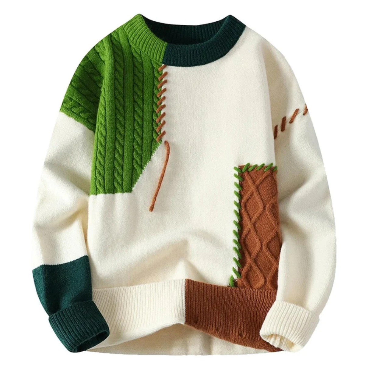 Jacqui™ - Moderne en Comfortabele Patchwork Trui