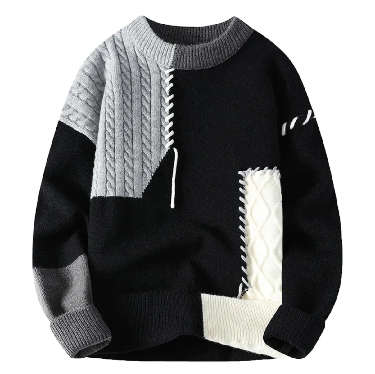 Jacqui™ - Moderne en Comfortabele Patchwork Trui