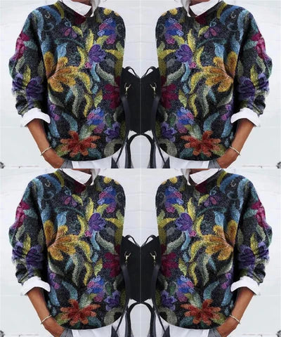 Anneke - Trendy Bloemen Trui